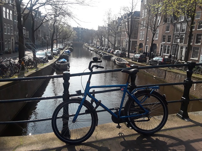 Personal bike on an Amsterdam Canal