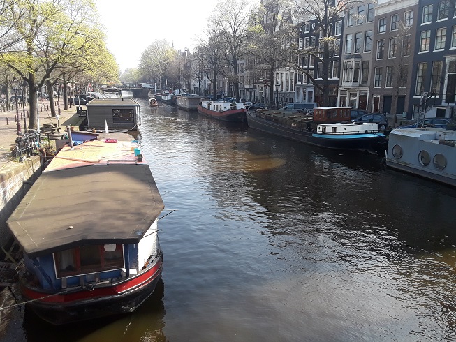 Boat Homes on an Amsterdam Canal